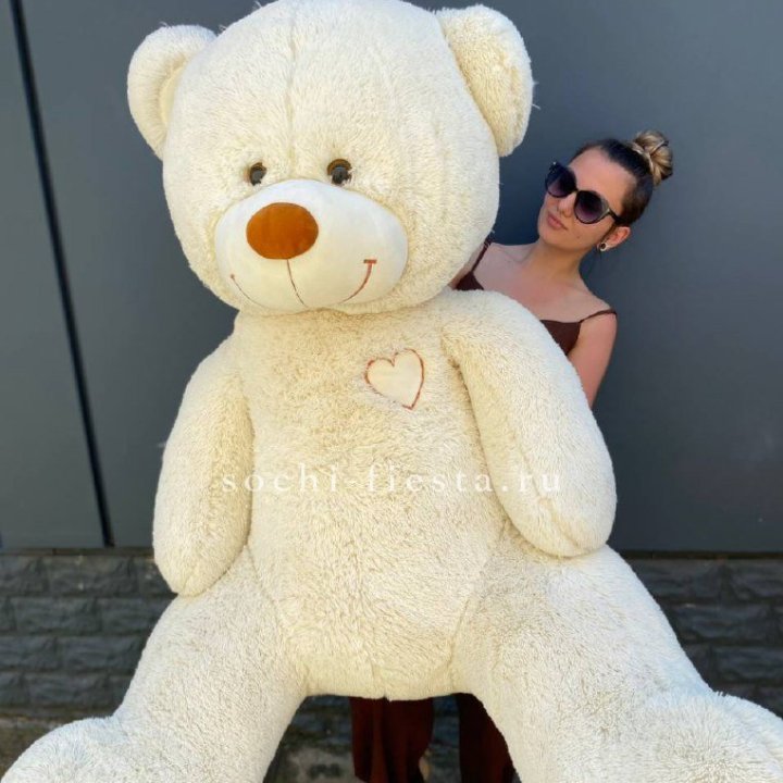 Белый плюшевый мишка большой в Хабаровске