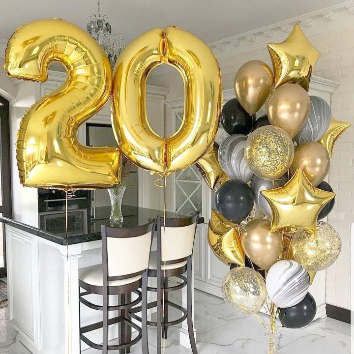 Фольгированный шар Золотая Цифра в Хабаровске