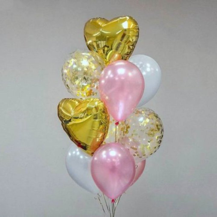 Облако шаров "Рози голд" в Хабаровске