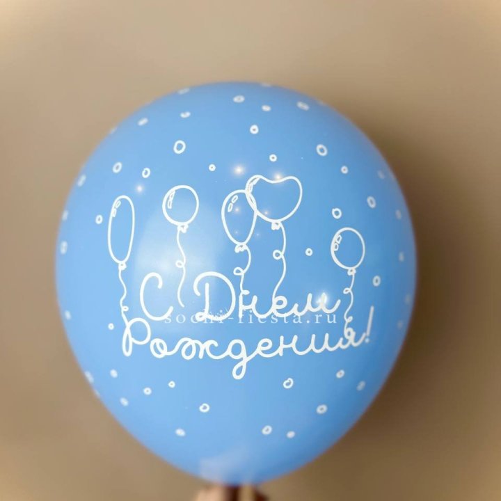Гелиевый латексный шар С днем рождения! матовый в Хабаровске