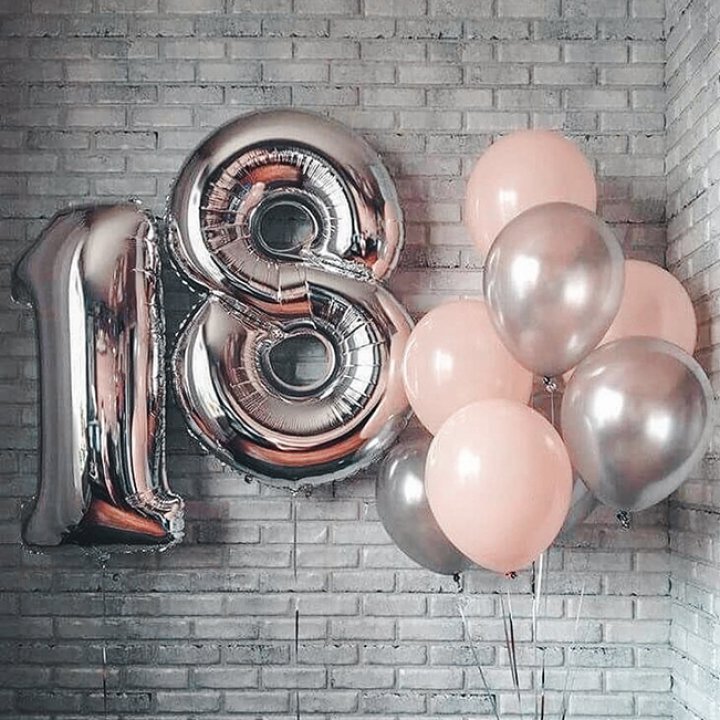 Фольгированный шар Серебряная Цифра в Хабаровске