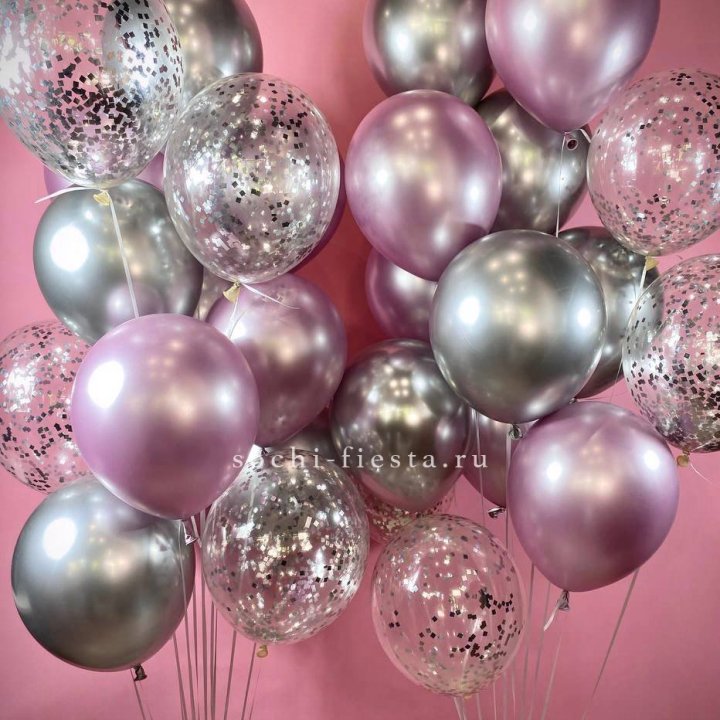 Фонтан шаров "Сильвер пинк" в Хабаровске