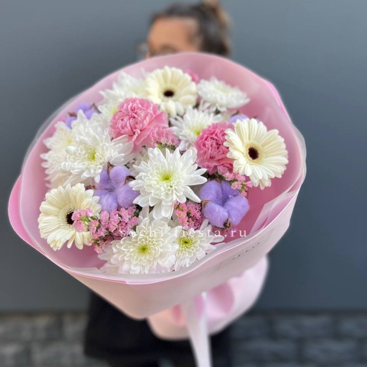 Букет цветов "Пинк спринг" в Хабаровске