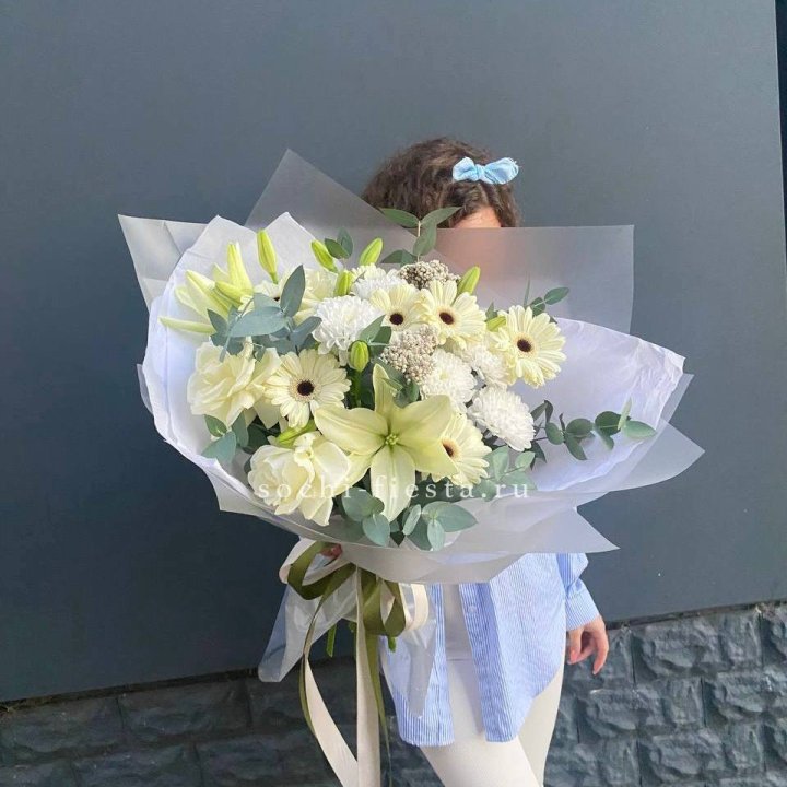 Букет с лилией и герберой в Хабаровске