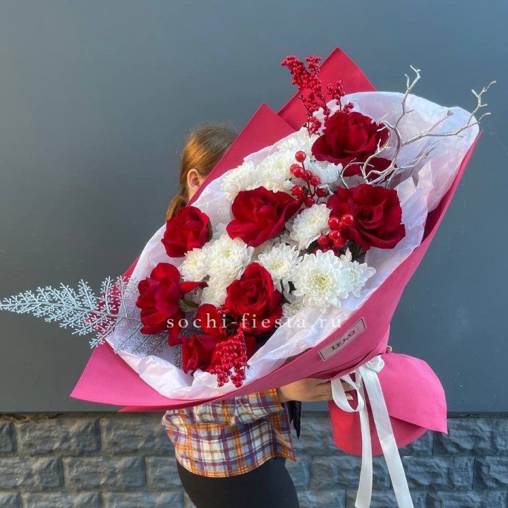 Букет "Яркая зима" в Хабаровске