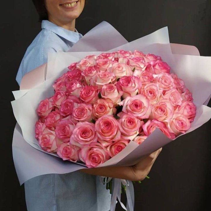 101 роза Джумилия в оформлении  в Хабаровске