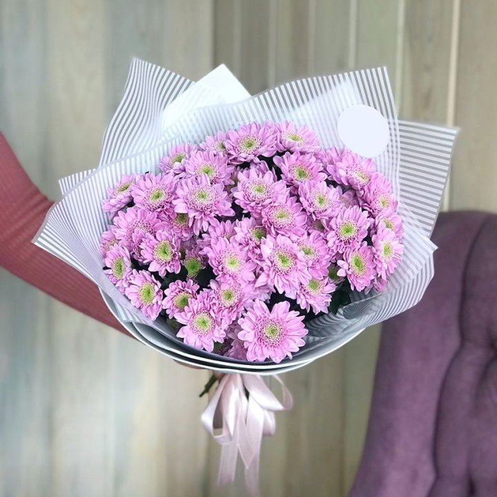 Букет розовых хризантем в Хабаровске