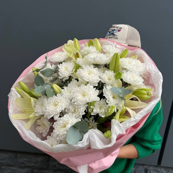  Букет  хризантемы и лилии в Хабаровске