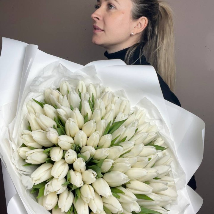 101 белый тюльпан №2 в Хабаровске