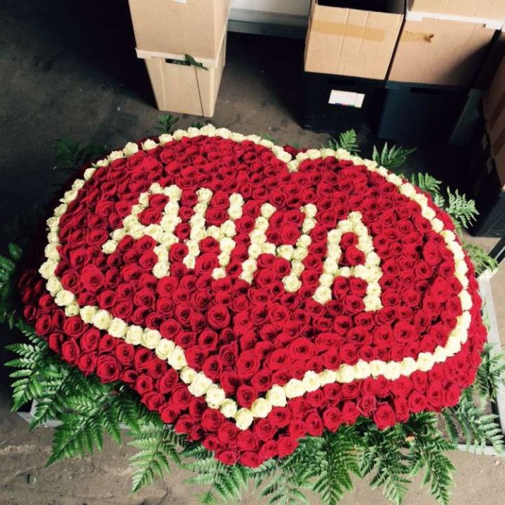 555 роз с именем в Хабаровске