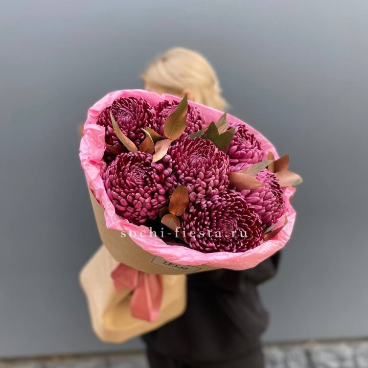 7 Хризантем Бигуди в золоте в Хабаровске