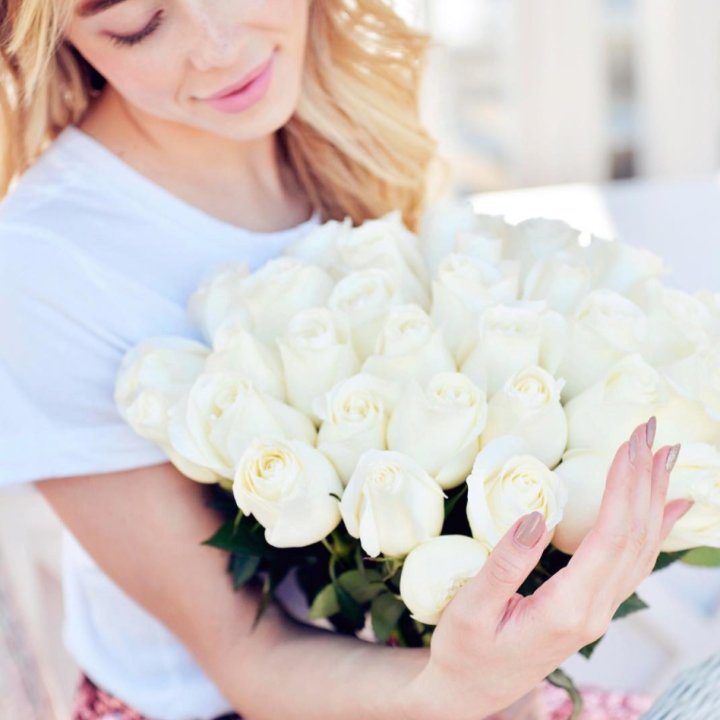 Букет высоких роз "Облака" в Хабаровске