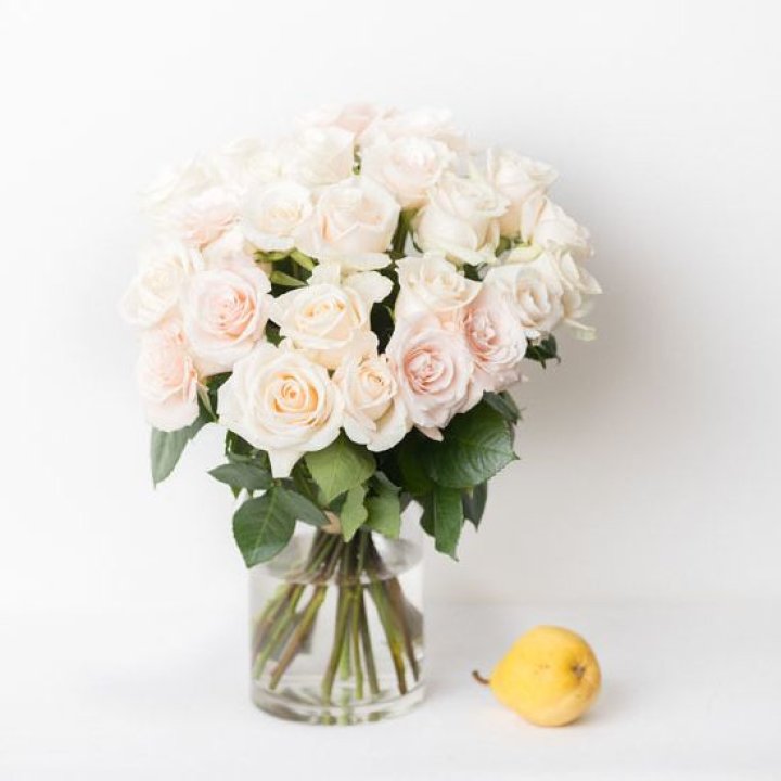 25 кремовых роз в Хабаровске