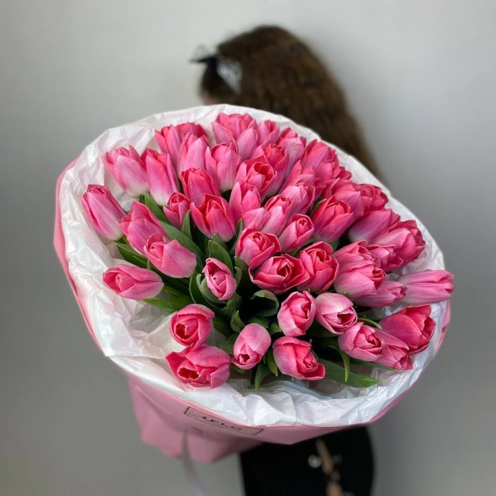 51 розовый тюльпан "Рози" в Хабаровске