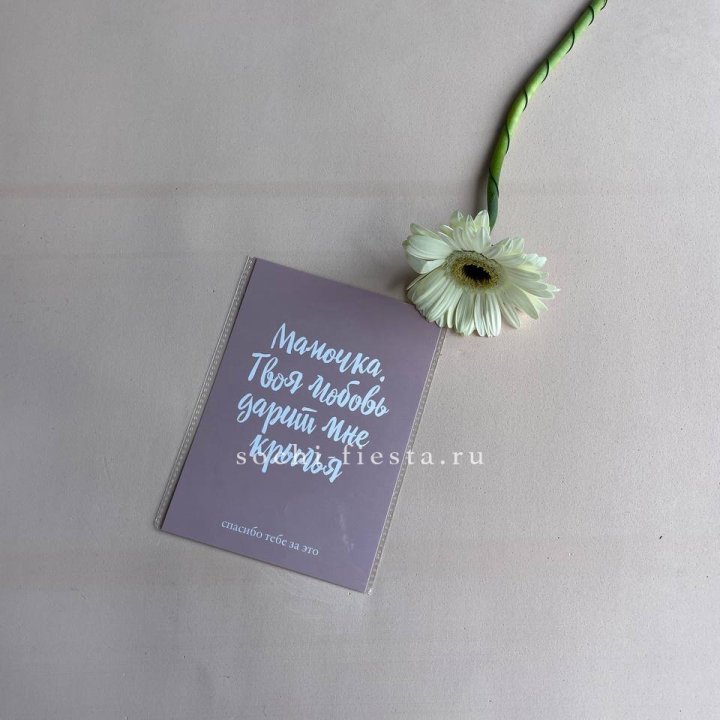 Открытка к букету "Мамочка, твоя любовь дарит мне крылья" в Хабаровске