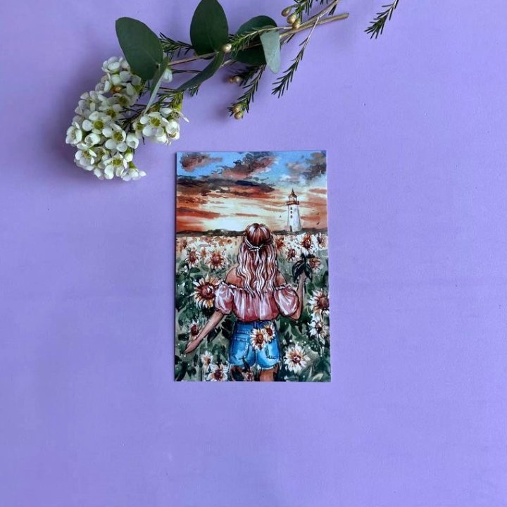 Открытка к букету "Подсолнух" в Хабаровске