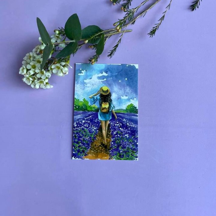 Открытка к букету "Цветочная дорога" в Хабаровске