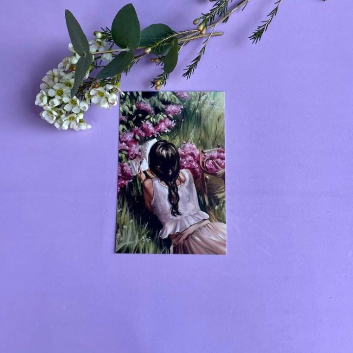 Открытка к букету "Среди пионов" в Хабаровске