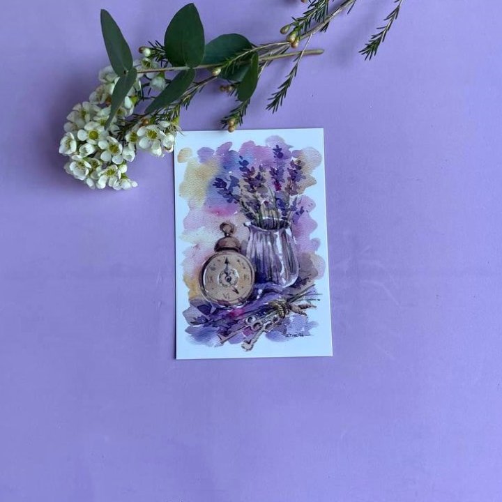 Открытка к букету "Часы" в Хабаровске