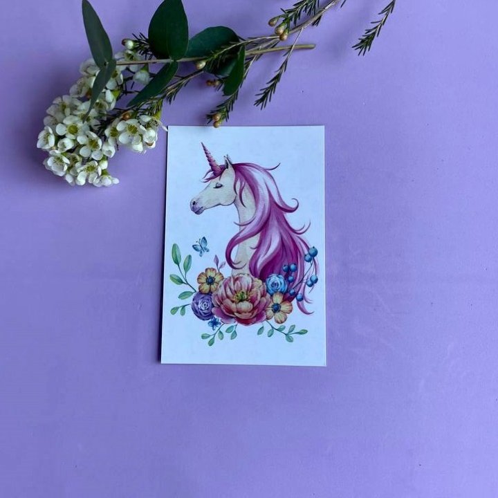 Открытка к букету "Единорог" в Хабаровске