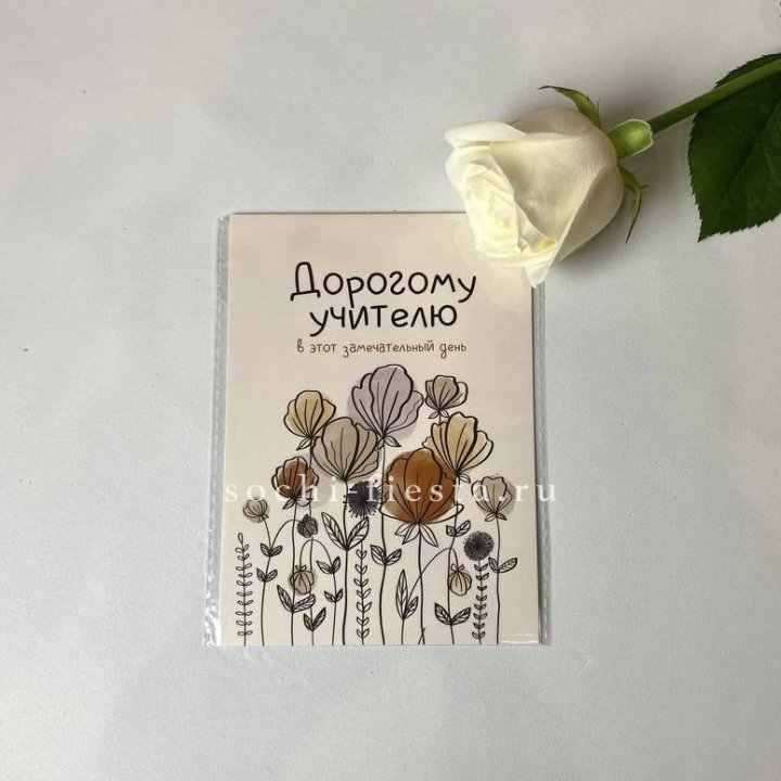 Открытка к букету "Дорогому учителю" в Хабаровске