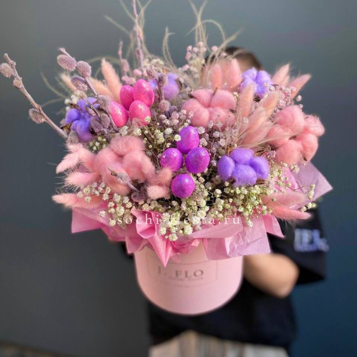 Сухоцветы в коробке  в Хабаровске