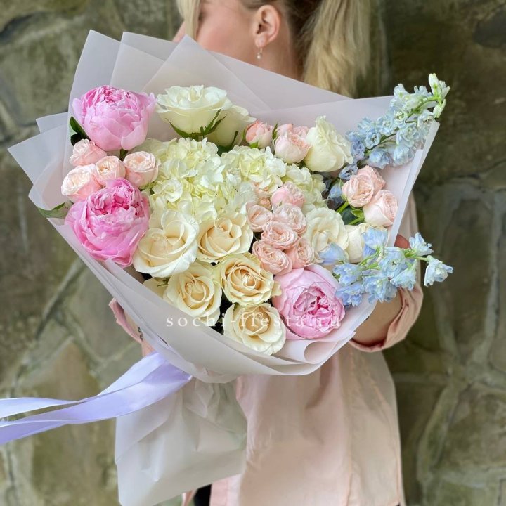 Букет с пионами "Богема" в Хабаровске