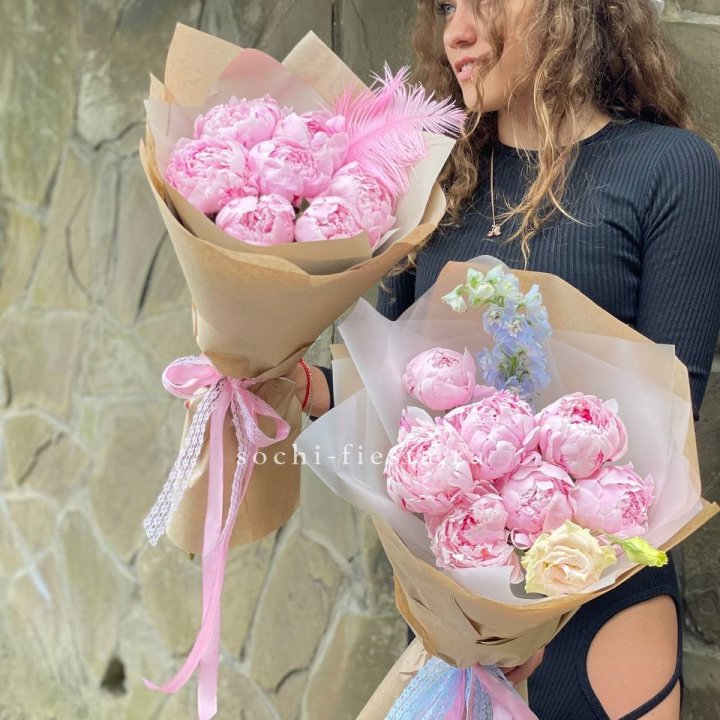 7 зефирных пионов  в Хабаровске