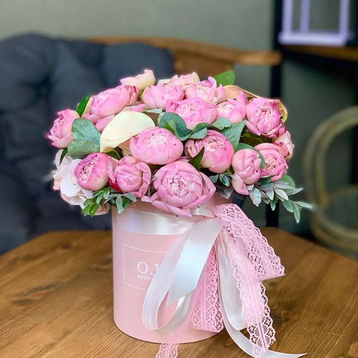 Композиция с пионами №1 в Хабаровске