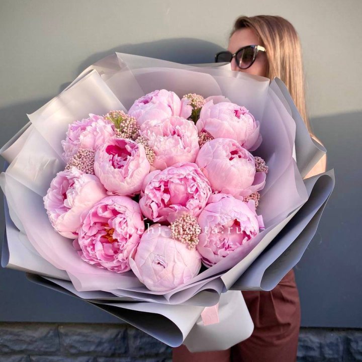 Букет с пионами "Стайл" в Хабаровске