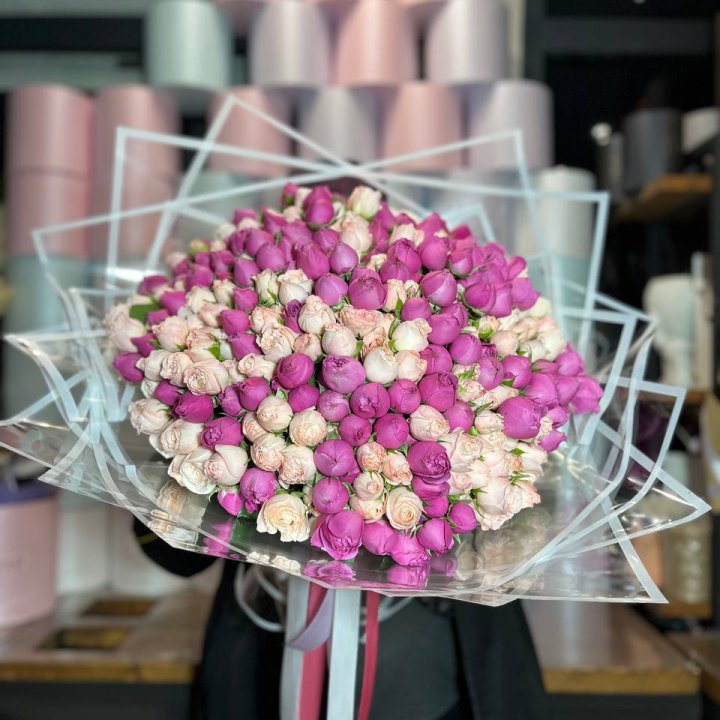 101 кустовая пионовидная роза в Хабаровске