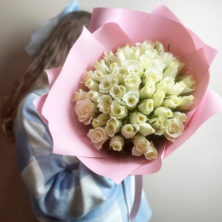 Букет из 51 белой розы (Кения) в Хабаровске