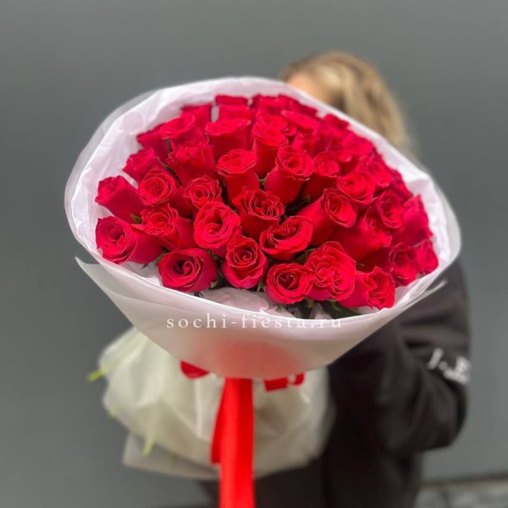 55 красных роз "Амелия" в Хабаровске