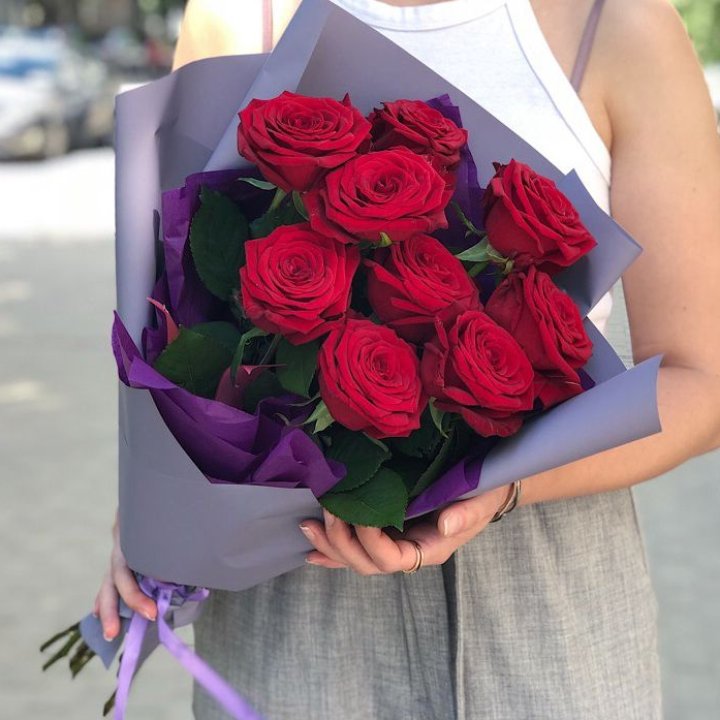 9  красных роз №1 в Хабаровске