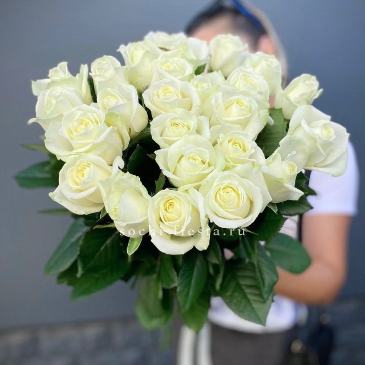 Голландские розы белые 25 в Хабаровске