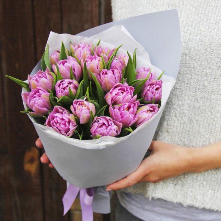 Букет пионовидных тюльпанов в Хабаровске
