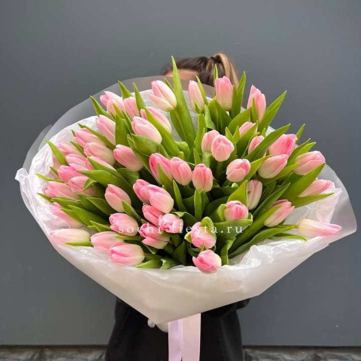 Букет тюльпанов нежно-розовых в Хабаровске