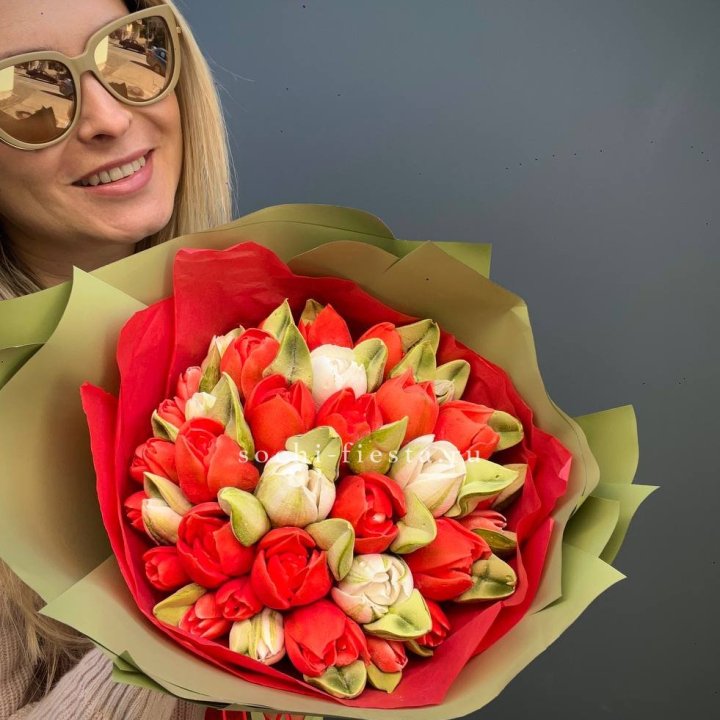 Зефирный букет из тюльпанов в Хабаровске